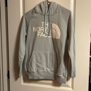 light blue north face jacket